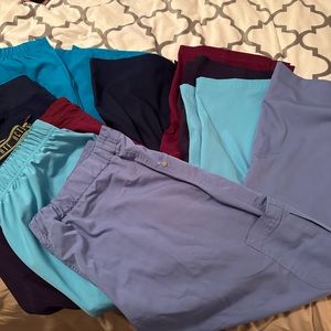 6 pairs scrub pants well loved. No tears or stains